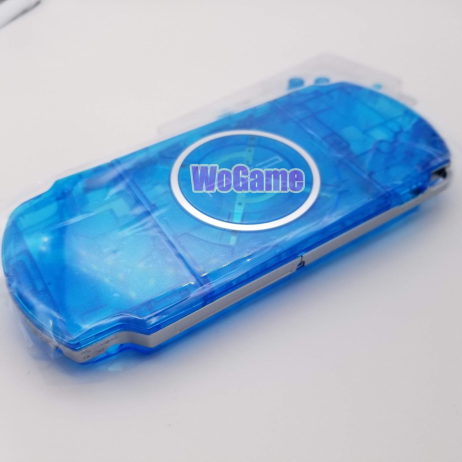 Full Housing Case Cover Housing Shell Replacement for PSP 3000 3001 3002 3003 with Buttons Kit-Clear Blue
