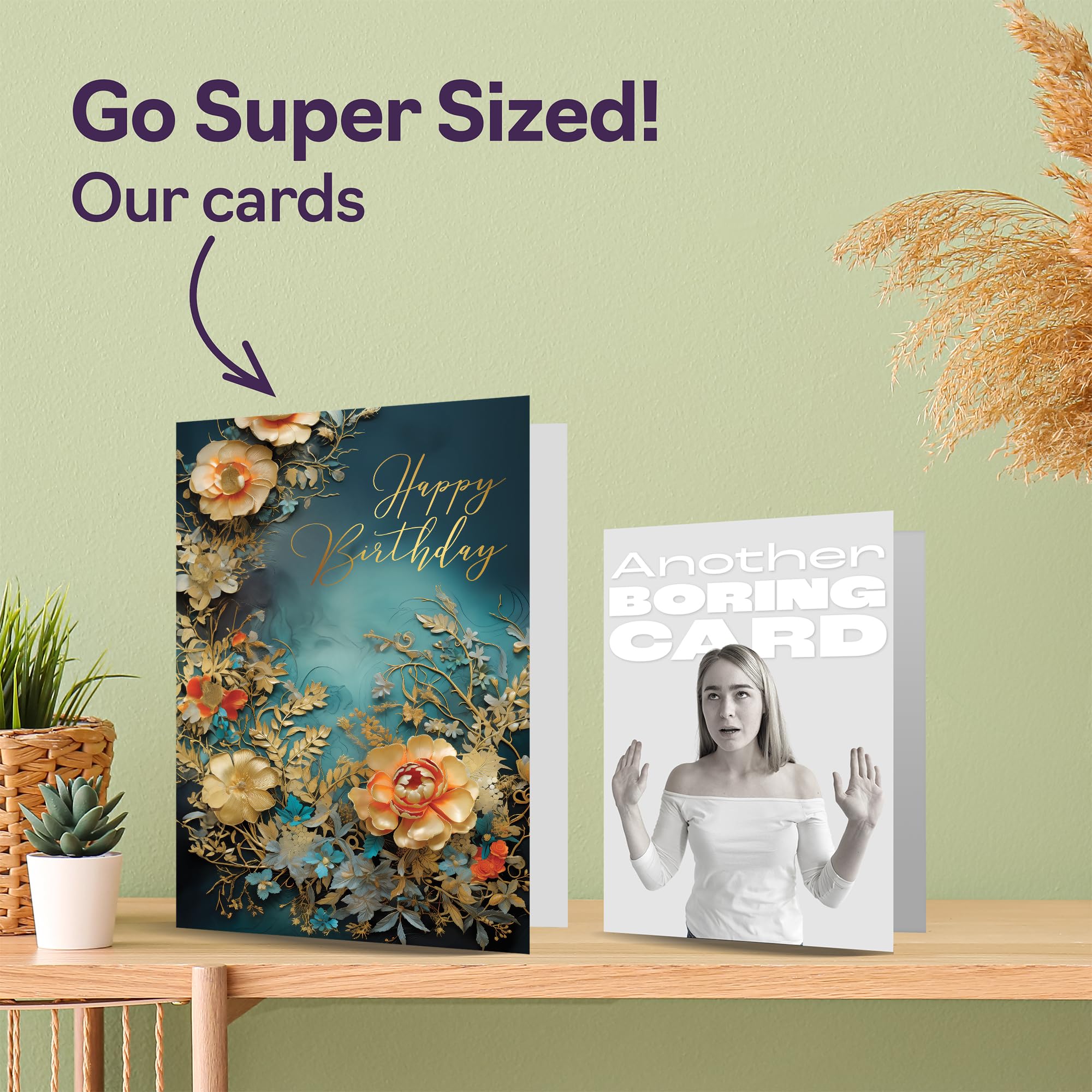 Belles Cartes D'anniversaire Dorées Pour Femme - Magnifiques Fleurs