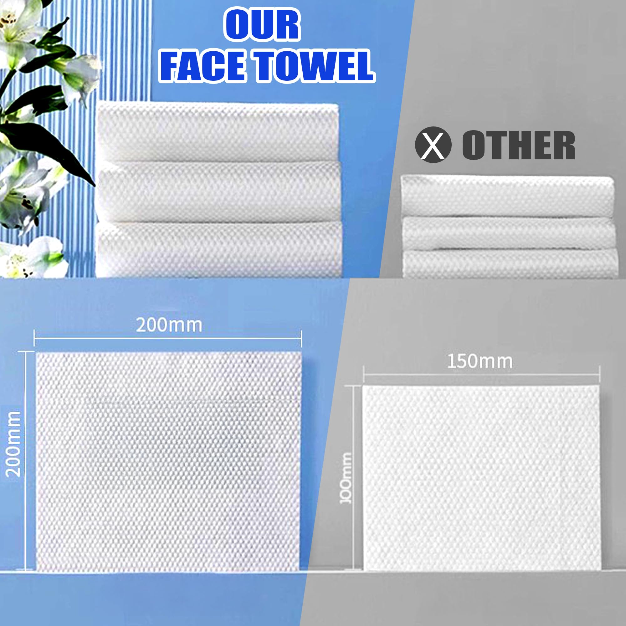 100-Count Disposable Facial Towels, Ultra-Soft Double-Sided Face Cloths