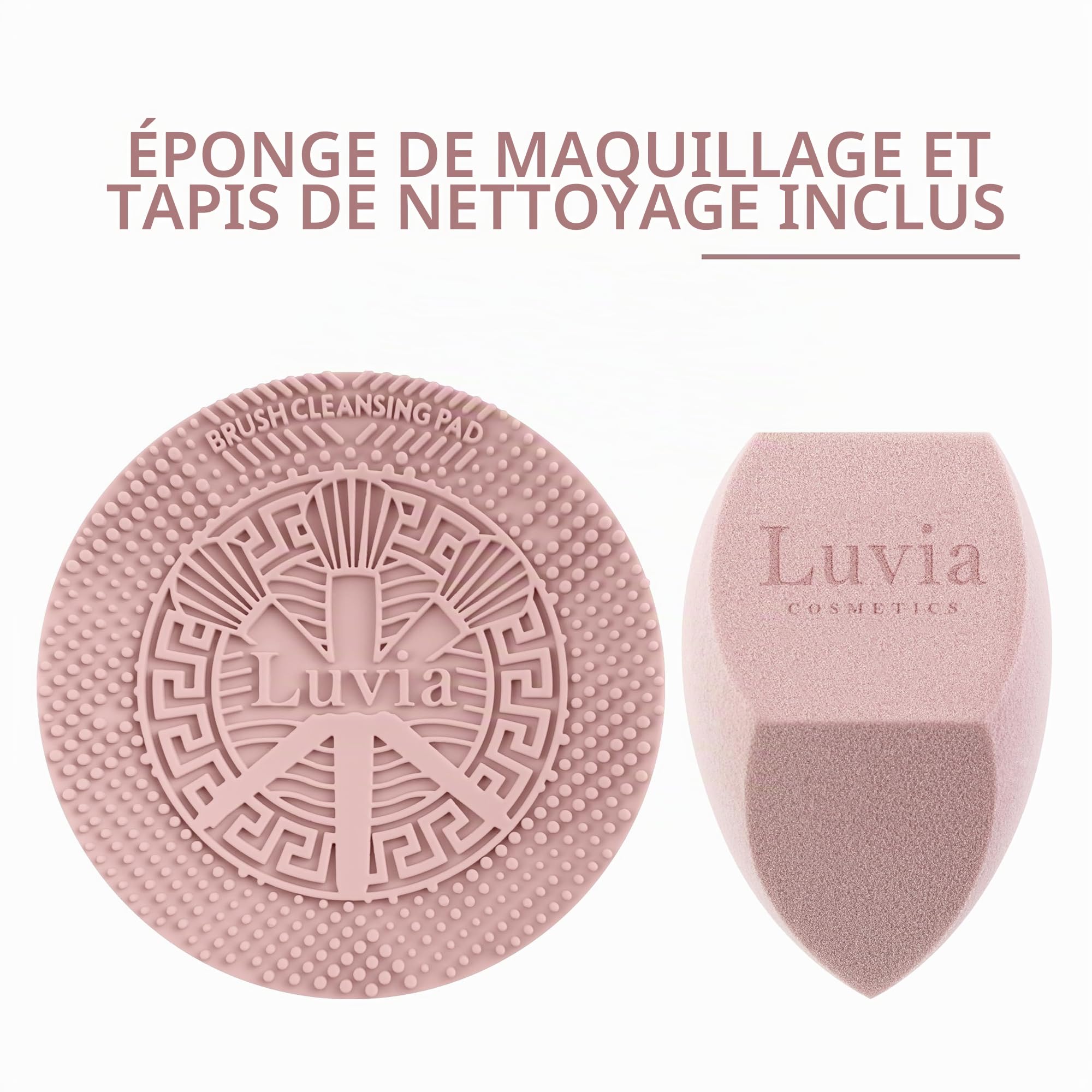 Set de pinceaux de maquillage Luvia, Prime Vegan Pro - Candy, 7 pinceaux de maquillage avec rangement pour pinceaux, éponge Blender & tapis de nettoyage pour pinceaux cosmétiques