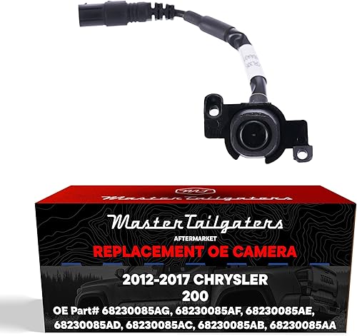 Master Tailgaters Repuesto para cámara de respaldo Chrysler 200 Sedan (2012-2017), pieza OE # 68230085AA, 68230085AB, 68230085AC, 68230085AD,