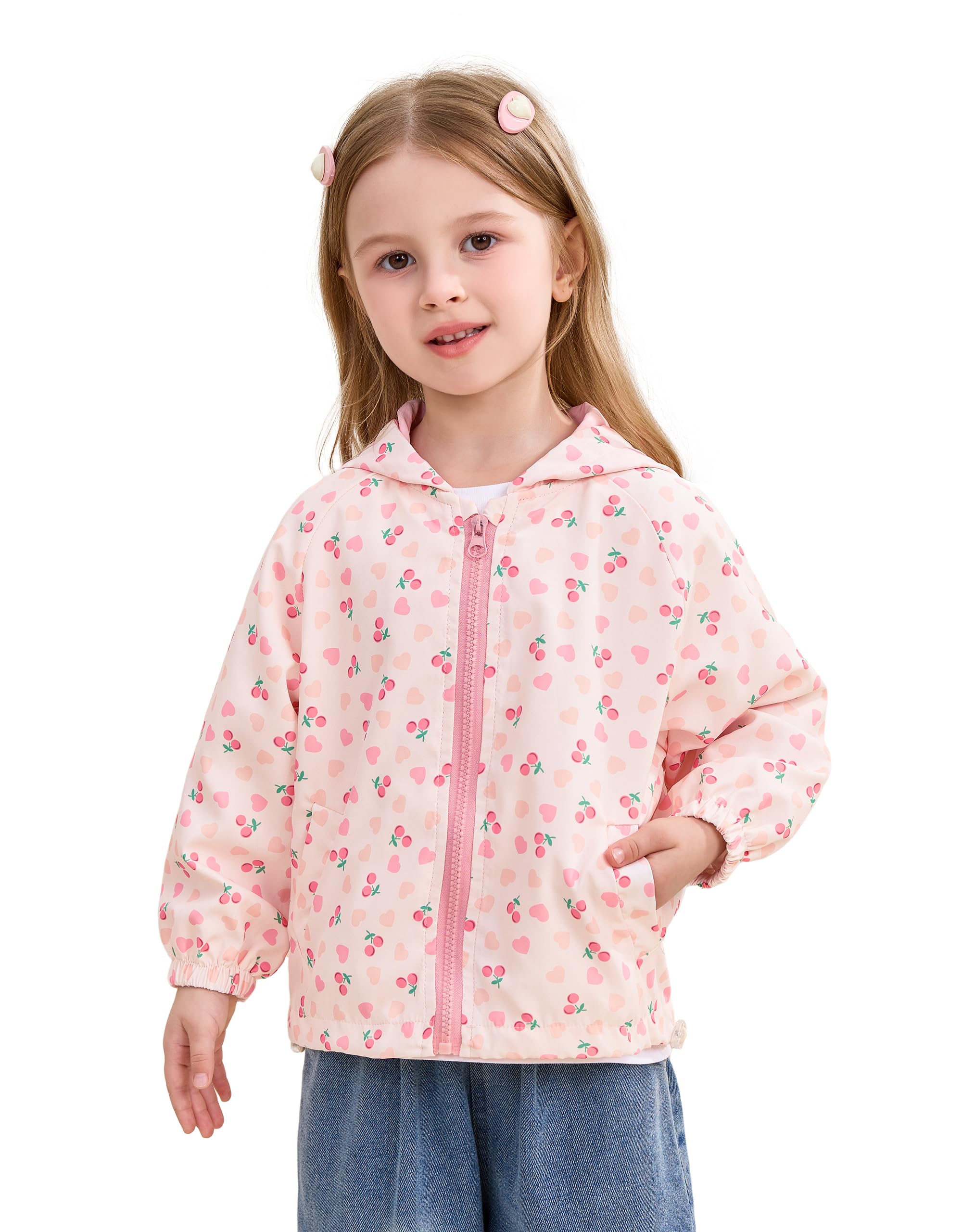 Miipat Veste à Capuche pour Filles Coupe-Vent Manteau de Léger Lâche Blousons Fille avec Poche Manches Longues Enfant Vêtements pour Fille