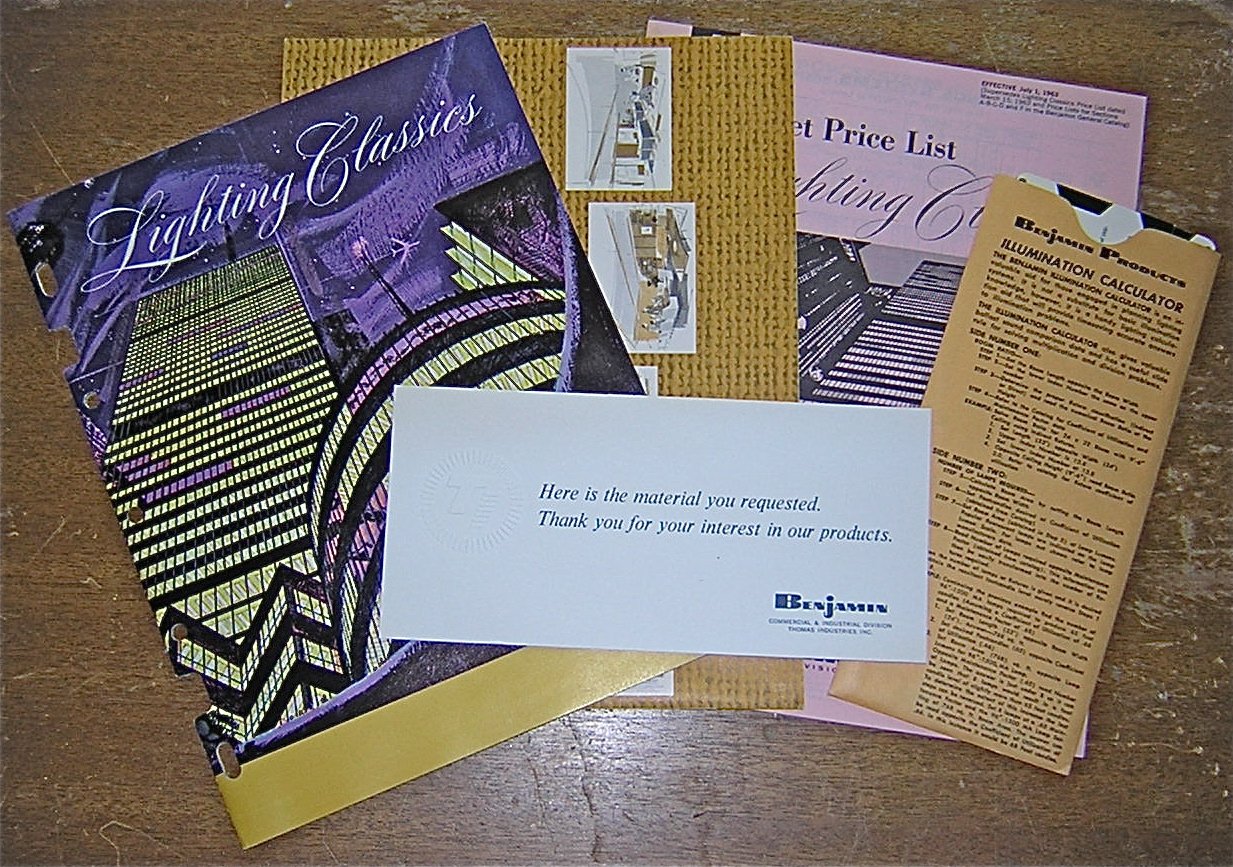 Lighting Classics Benjamin Division Products Catalog, Brochure, Price