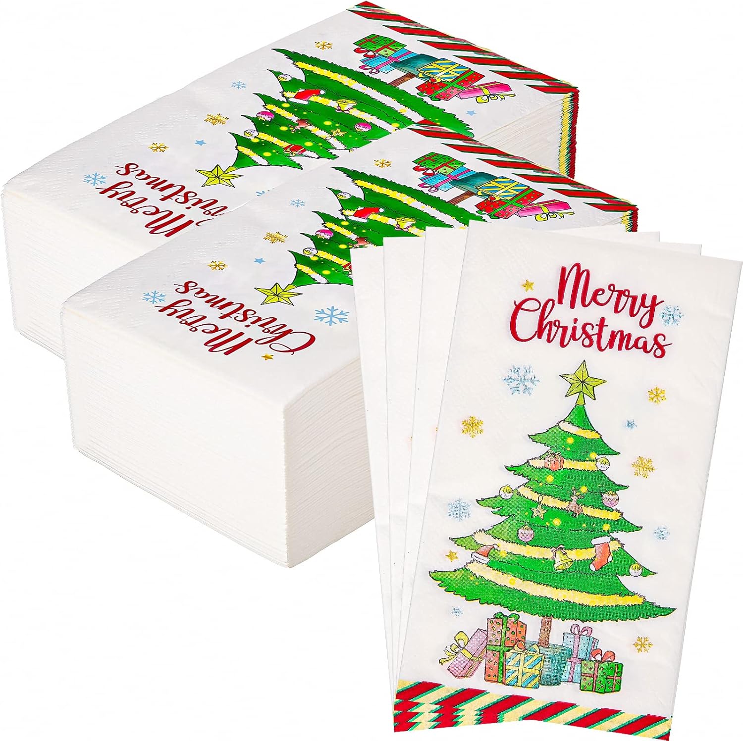 Christmas Napkins Paper 3 Ply Disposable Christmas Guest Napkins, Merry