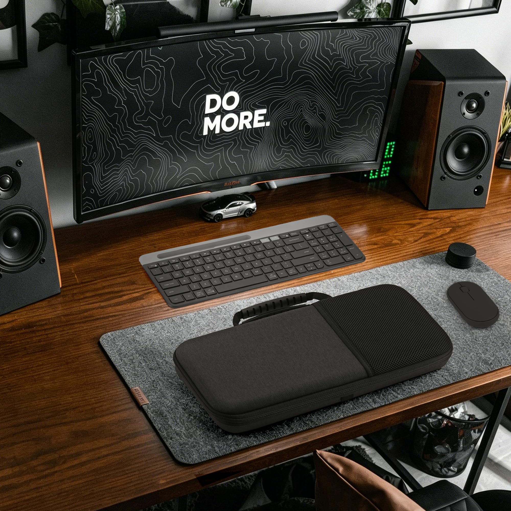 Étui de Protection Rigide pour Clavier Geekria, Compatible avec Le Combo Clavier et Souris sans Fil Logitech MK470 Slim, Logitech MK470 / K585 / K580 (Gris foncé)