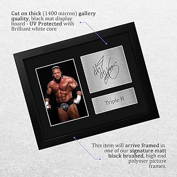 Amazon.com: HWC Trading Triple H Framed Gift Signed Printed