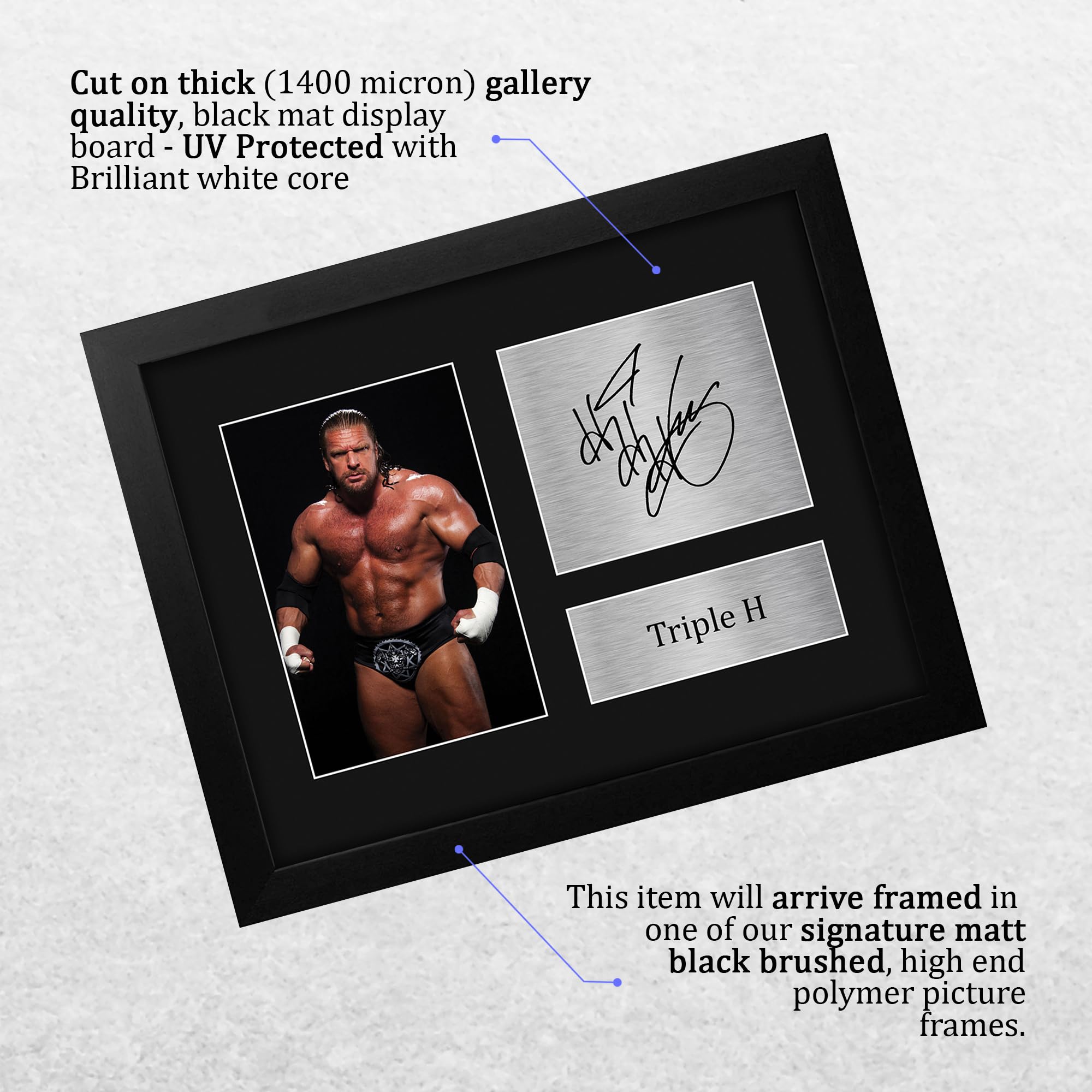 Amazon.com: HWC Trading Triple H Framed Gift Signed Printed