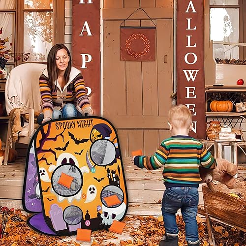 Miniatura 3 de Juegos de Halloween para fiestas infantiles, espeluznante lanzamiento de bolsas de frijoles, juegos de fiesta de Halloween, juego de carnaval para