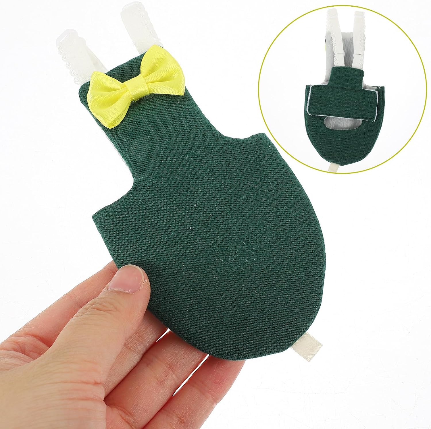 Parakeet Diaper Flight Suit Reusable Bird Clothes Pad Dark Olive L for Outdoor Parrots and Small Birds