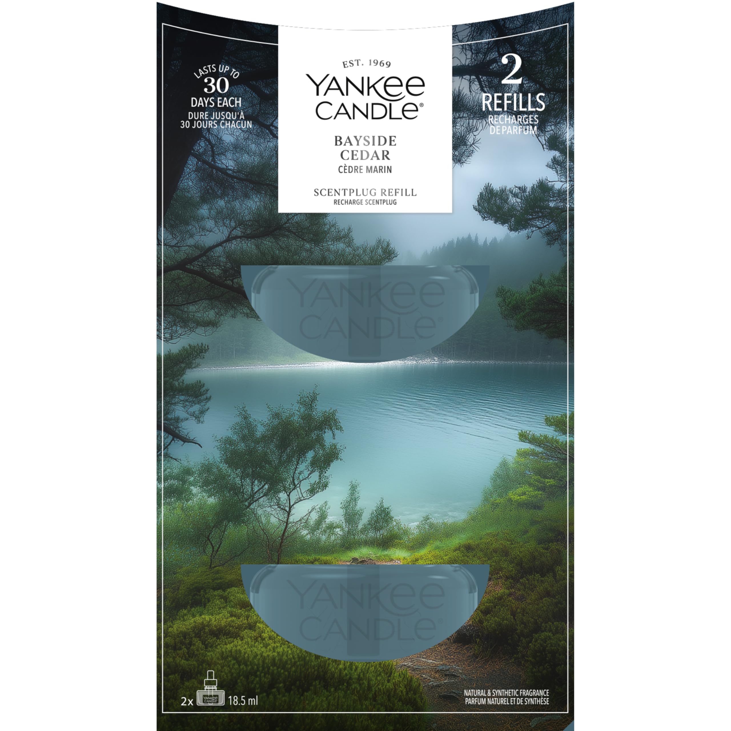 Yankee Candle Bayside Cedar Scent Plug Refill | | For Small To Medium Spaces | Long-Lasting Fragrance