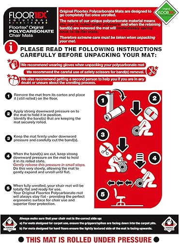 Miniatura 12 de Floortex Alfombrilla de policarbonato para silla de 53" x 48" para suelos duros