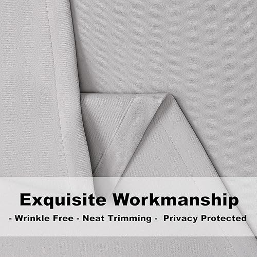 Miniatura 4 de Cortinas opacas con ojales para dormitorio y sala de estar, juego de 2 paneles con aislamiento térmico para oscurecer la habitación (gris hielo, 52