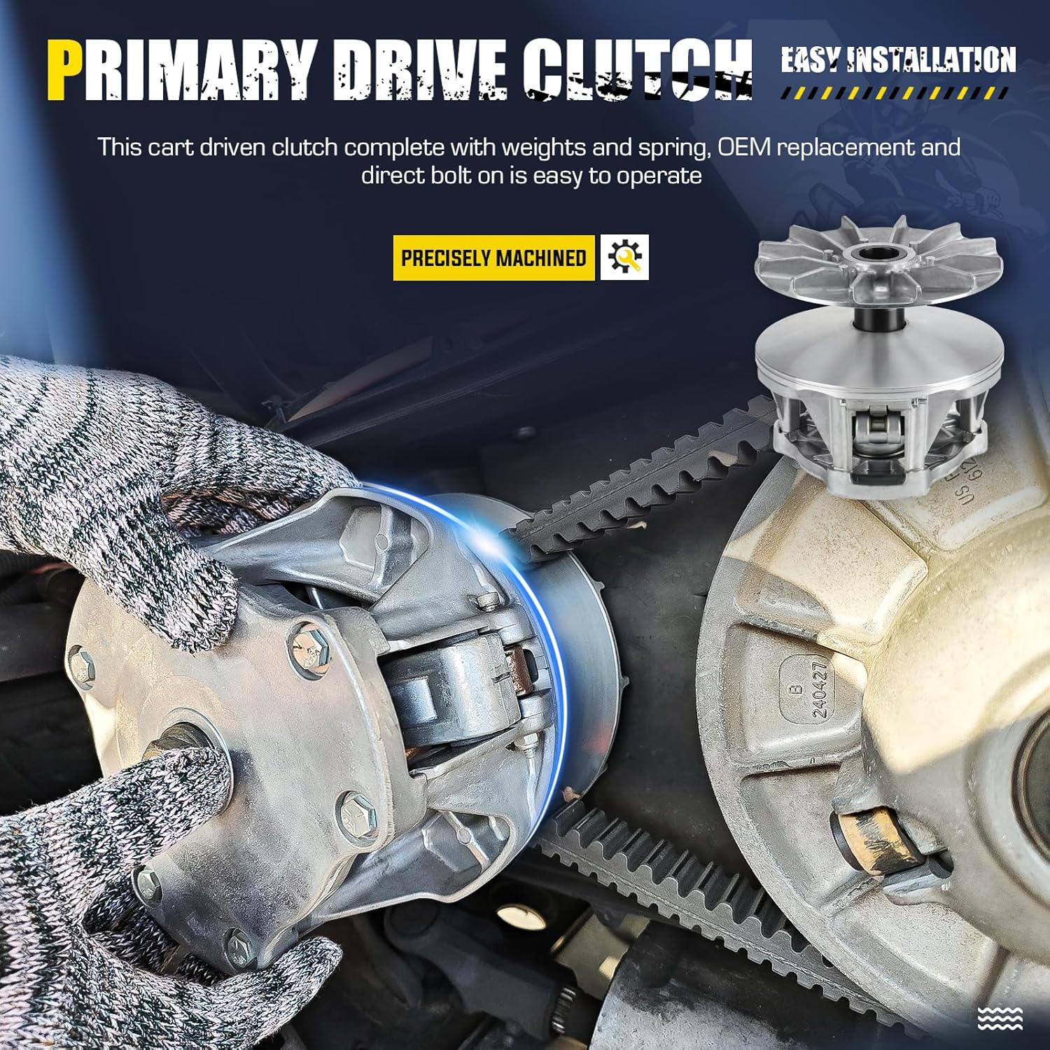 Primary Drive Clutch With Weights and Springs for Polaris Sportsman 400 450 500 Magnum 325 330 Scrambler 500 Ranger 500 Trail Boss 330 2002 2003 2004 2005 2006, Replace for 1321976