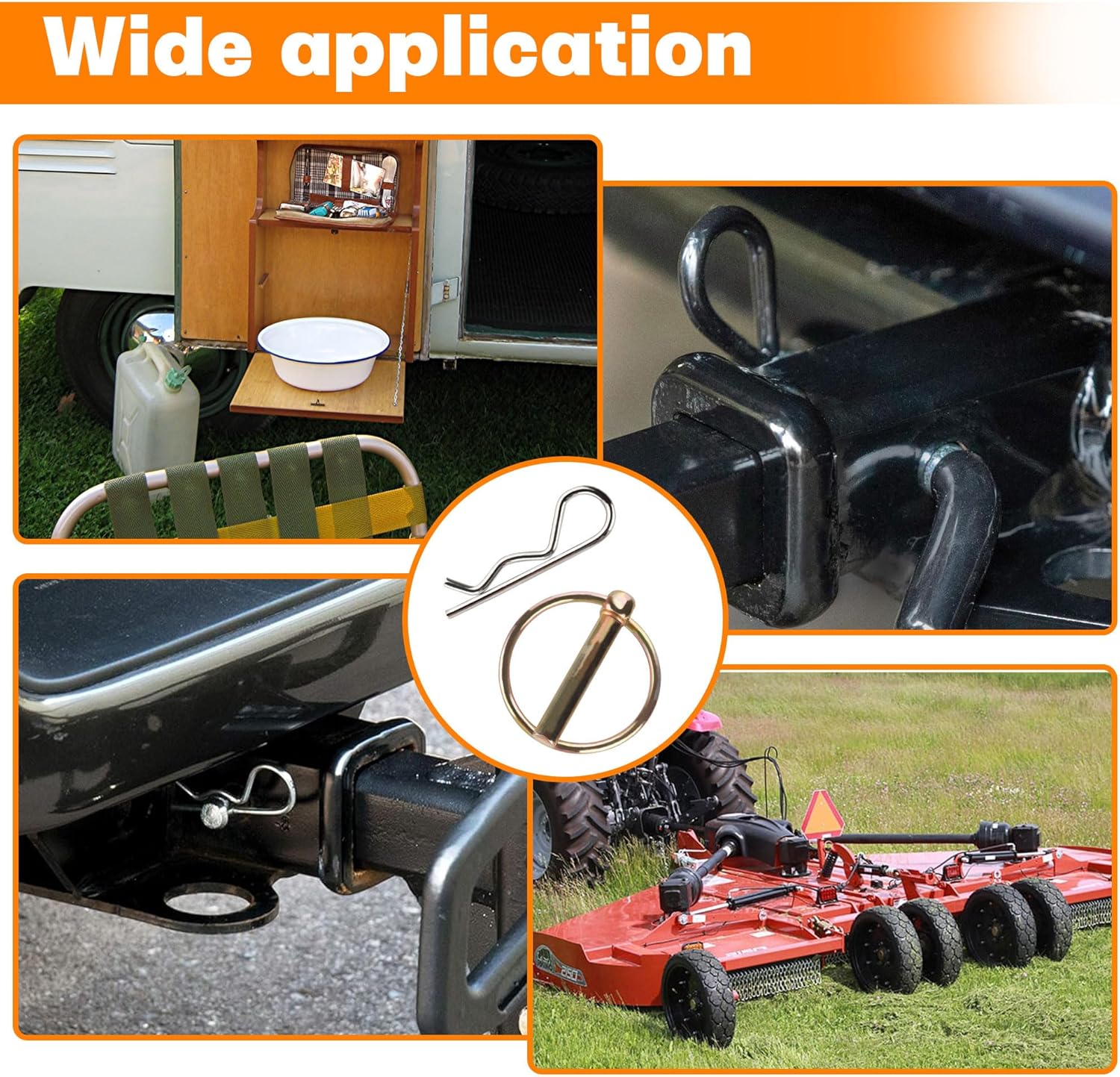 360Pcs Heavy Duty Pin Assortment Kit - Hitch Pins R Clip PIns - Hair Pins- Lynch Pins - PTO Pins for Trucks Trailers Tractors Mowers 3 Point Accessories,Farm,Lawn,Hitches and Garden