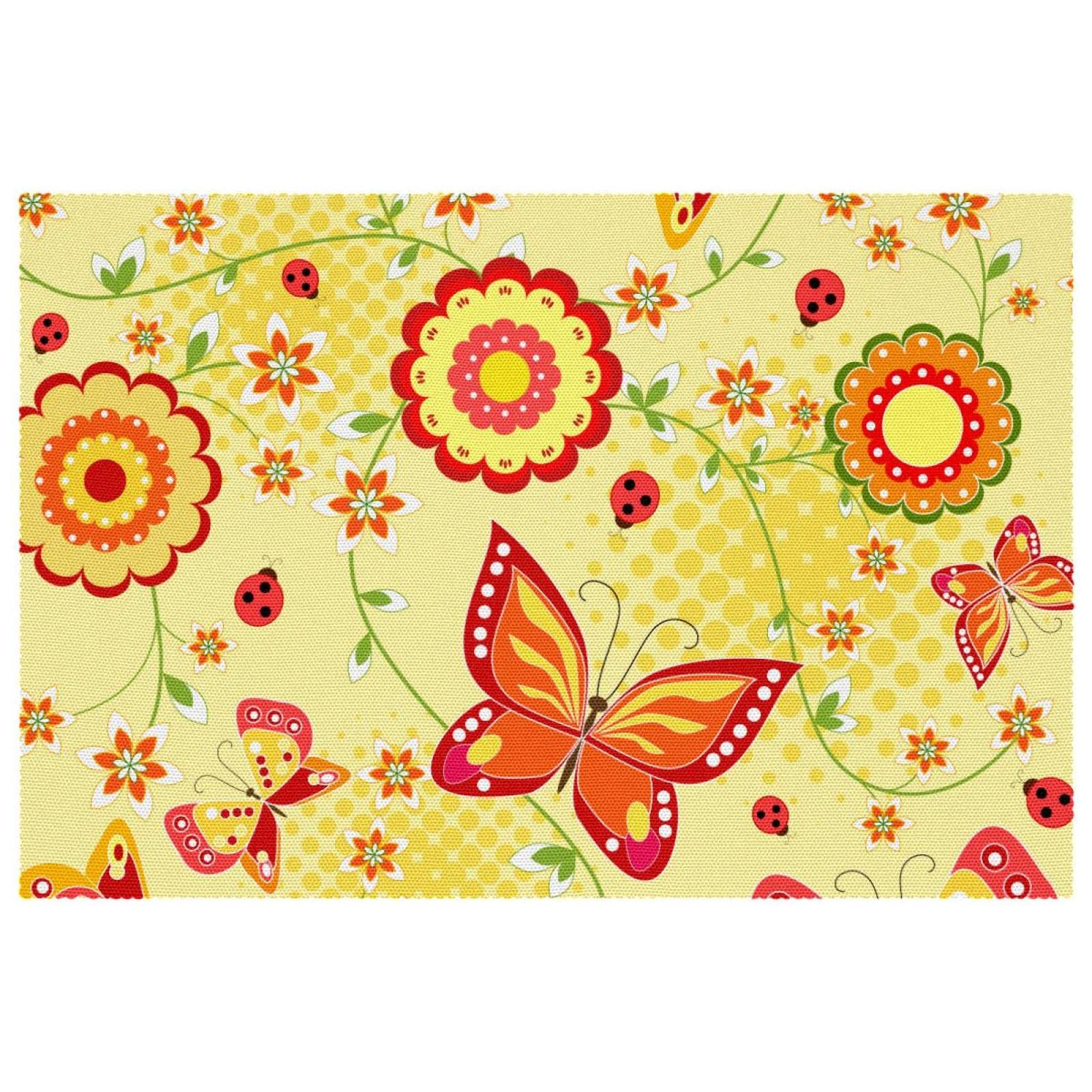 Sets de table pour salle à manger ambiance nature papillons jaunes lot de 6