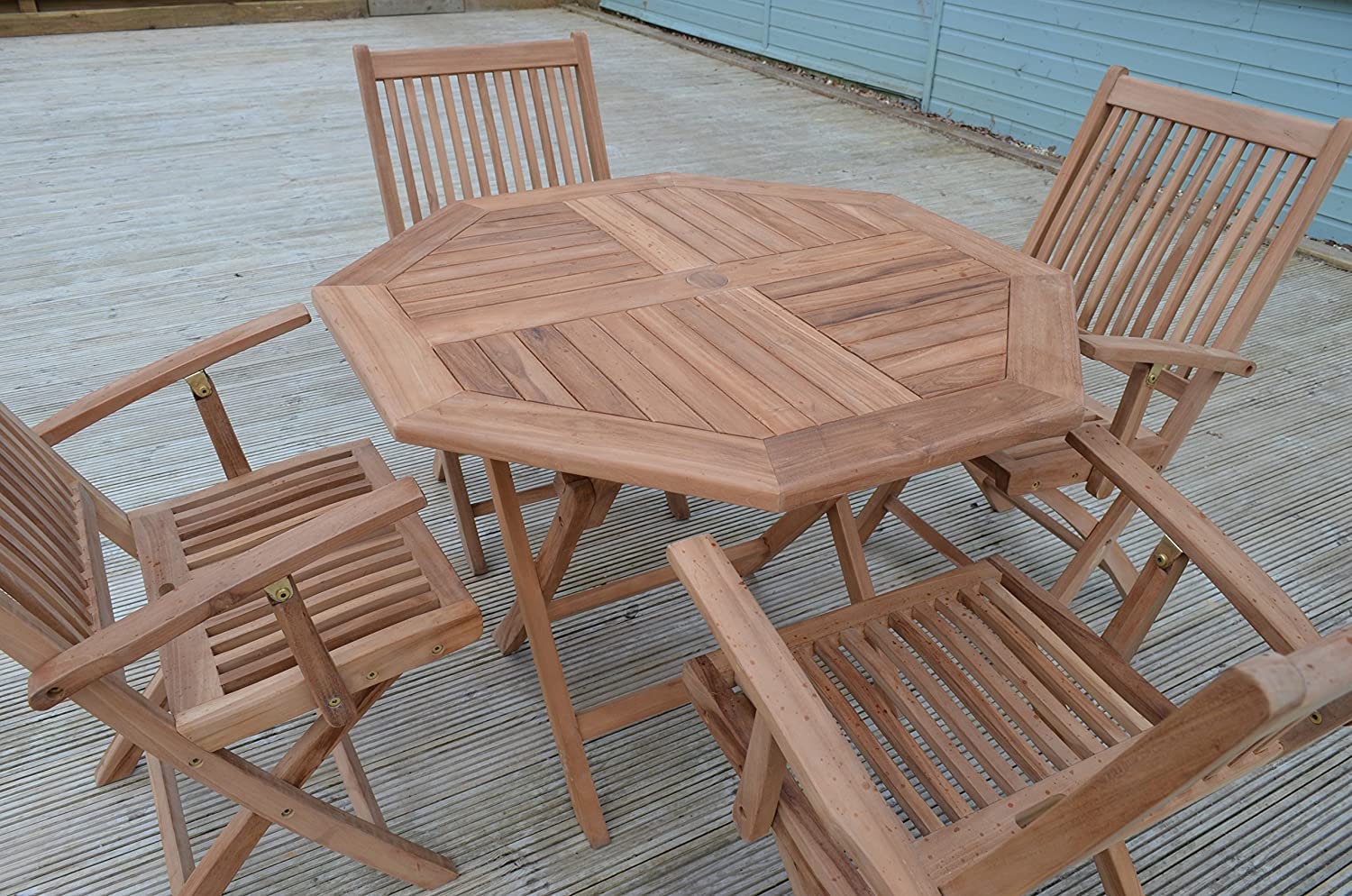 Buy Field & Hawken Suffolk 1m Octagonal Teak Folding Table Outdoor