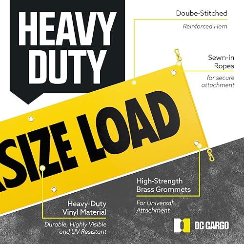 Miniatura 3 de DC Cargo - Letrero de carga de gran tamaño de doble cara para camiones, resistente a desgarros y al deshilachado, vinilo resistente, bandera de