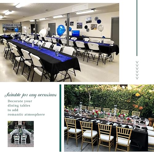 Miniatura 556 de Paquete de 8 manteles redondos blancos de 90 pulgadas, manteles redondos de poliéster lavables para mesa de tela decorativa resistente a