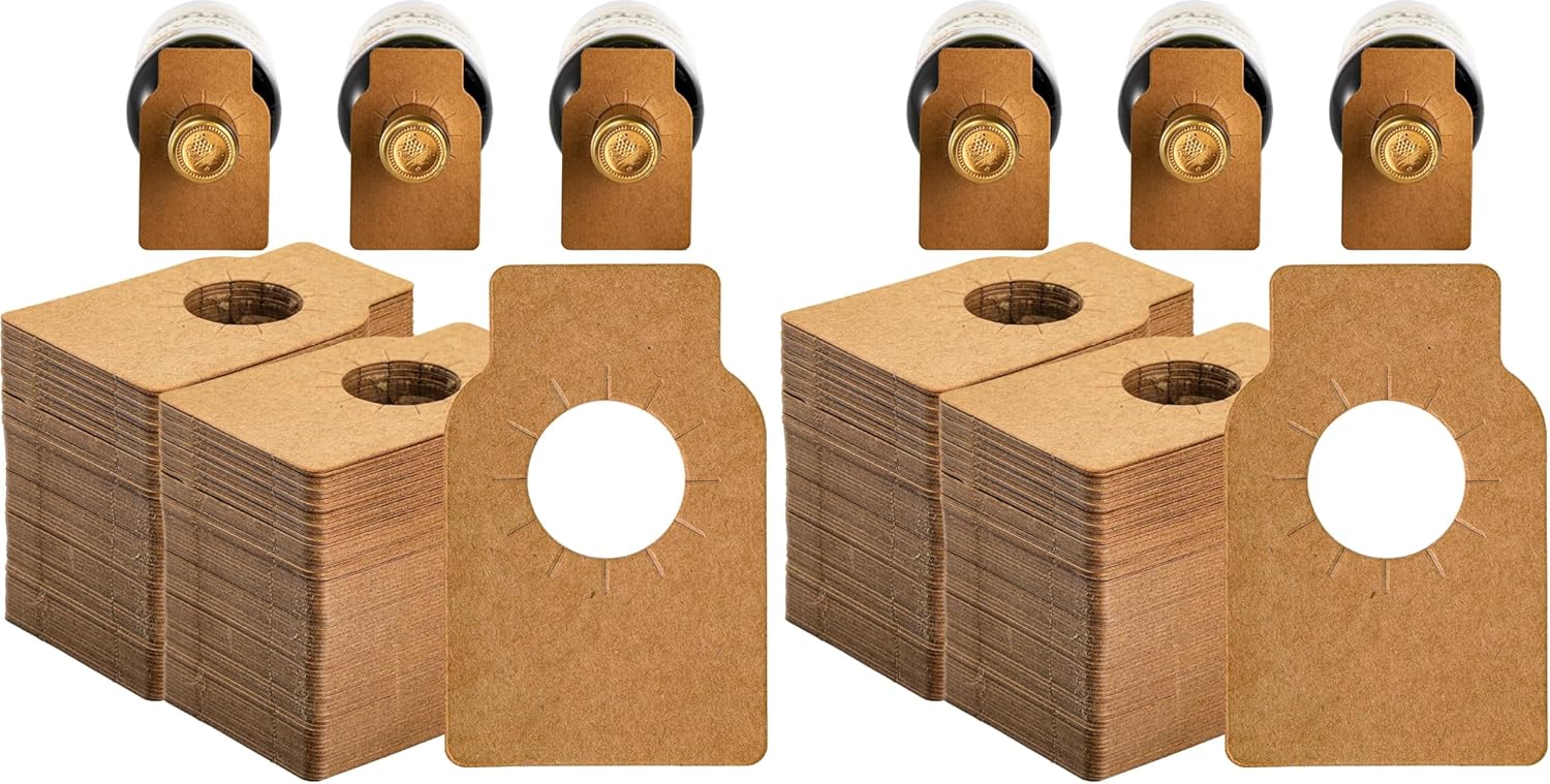 DEAYOU 500 PCS Wine Bottle Tags Kraft, Paper Craft Wine Hanging Cellar Labels for Bottle Neck, Reusable Custom Plain Wine Racks Marker Gift Tags for Champagne, Double Sided, Brown (Pack of 2)