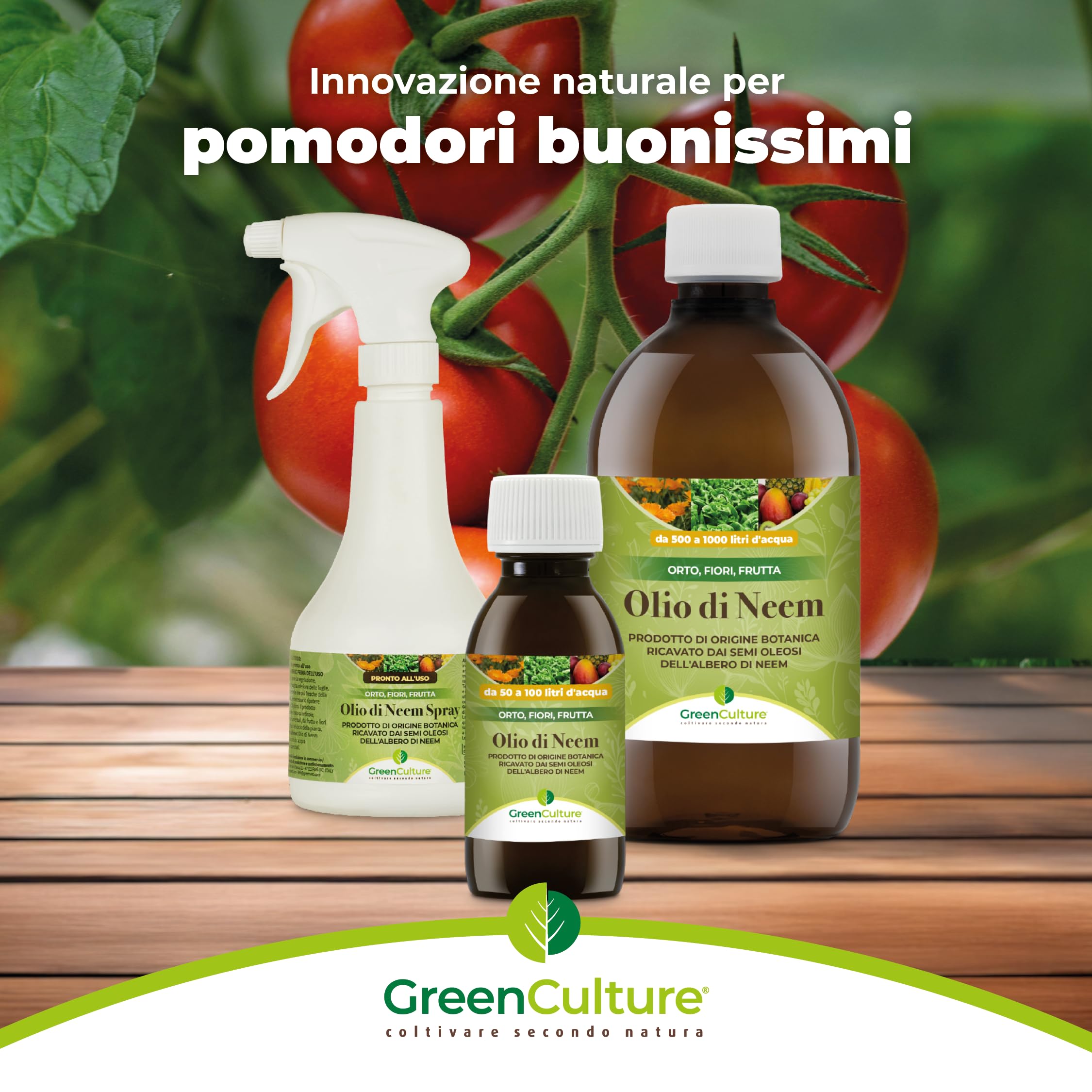 GreenCulture Olio di Neem 1000ml per Trattamento Fogliare Insettorepellente