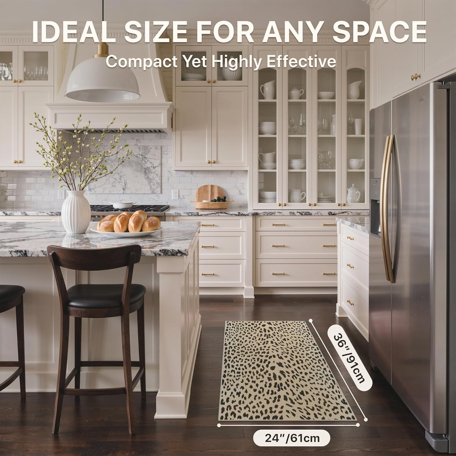 Bavni 2x3 Doormat,Leopard Runner Rug Non Slip, Machine Washable Soft Print Animal Rugs for Entrance-Lightweight Low Pile Non-Shedding Brown Carpet for Hallways Kitchen & Corridor,Leopard