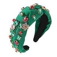 Vista 17 de Diadema anudada de perlas para mujer, diadema con brillantes diamantes de imitación, adornada con cristales, diadema ancha con nudo, accesorio