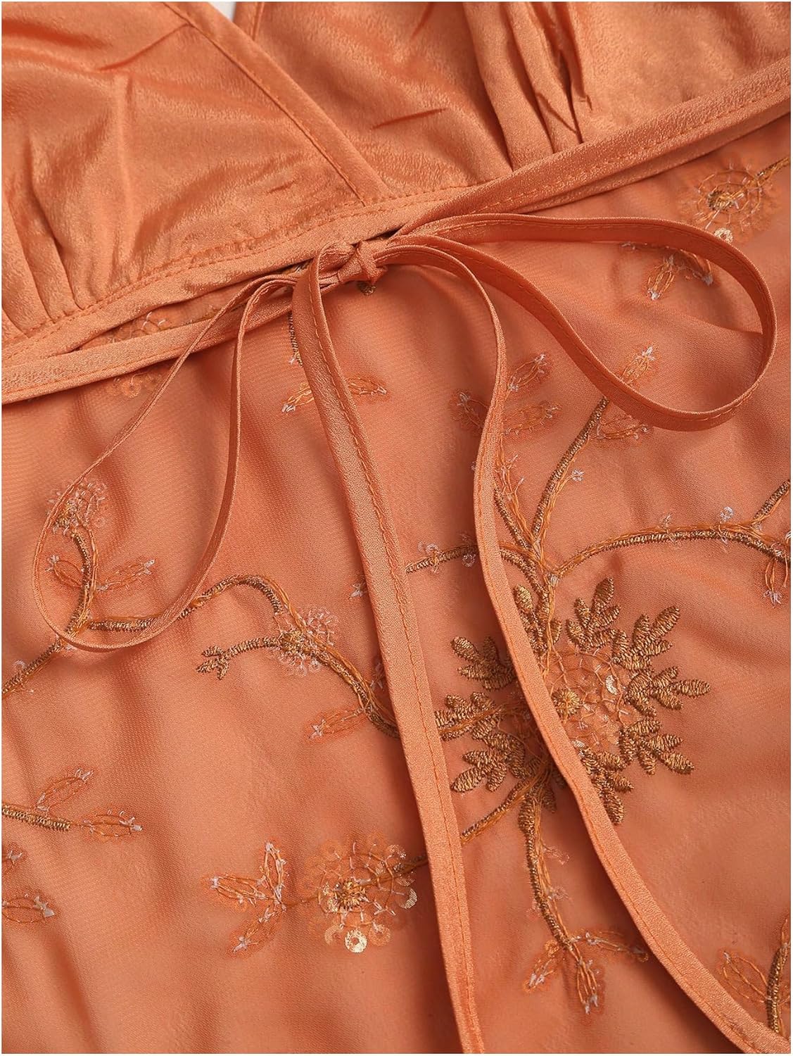 Milumia Women's Sparkly Sequin Halter Crop Top Sheer Mesh Open Back Sleeveless V Neck Cami Tank Top Going Out - Image 5