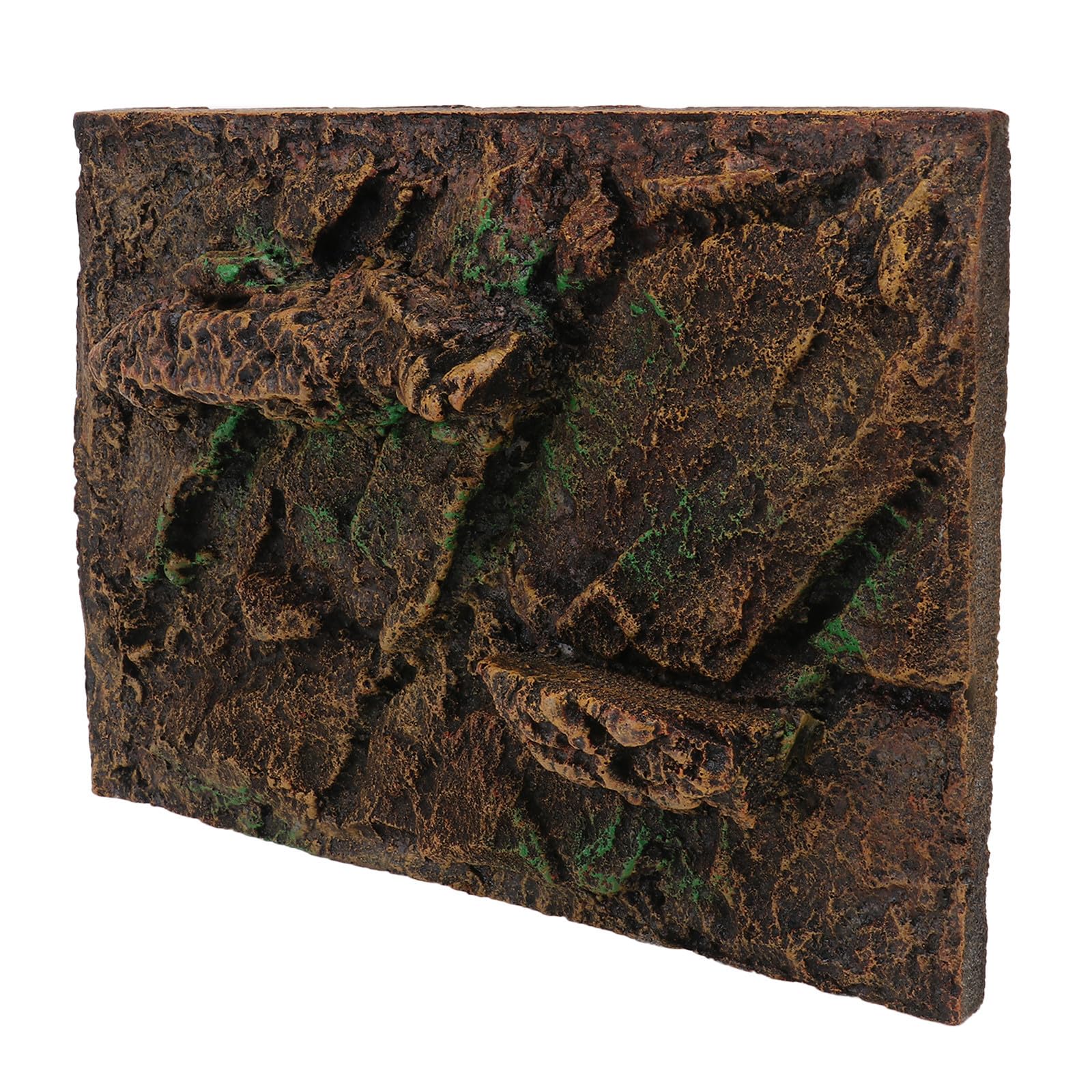 Caja de reptiles fondo café decoración realista de resina para terrarios con alta simulación
