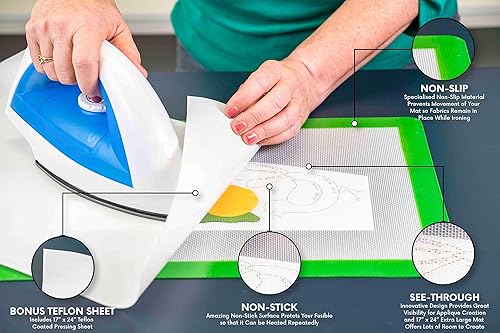 Miniatura 2 de La alfombrilla de fusión de precisión (17 x 24 pulgadas) incluye alfombrilla antideslizante y antiadherente con diseño transparente para la creación