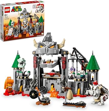 LEGO Super Mario Dry Bowser and Castle Battle Challenge Toy, Gift, Birthday, Blocks, Christmas, Boys, Girls, Children, Ages 8, 9, 10, Elementary School Students, Mario Merchandise, Game, 71423