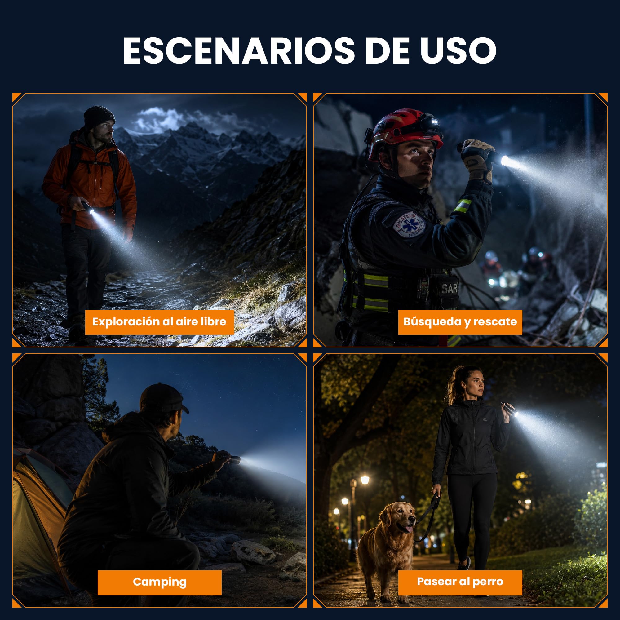 Sofirn Linterna táctica SK31, 6800 lúmenes y rango de 395 m, linterna LED, recargable con USB-C, IPX8 resistente al agua, 9 modos para exteriores, camping y autodefensa