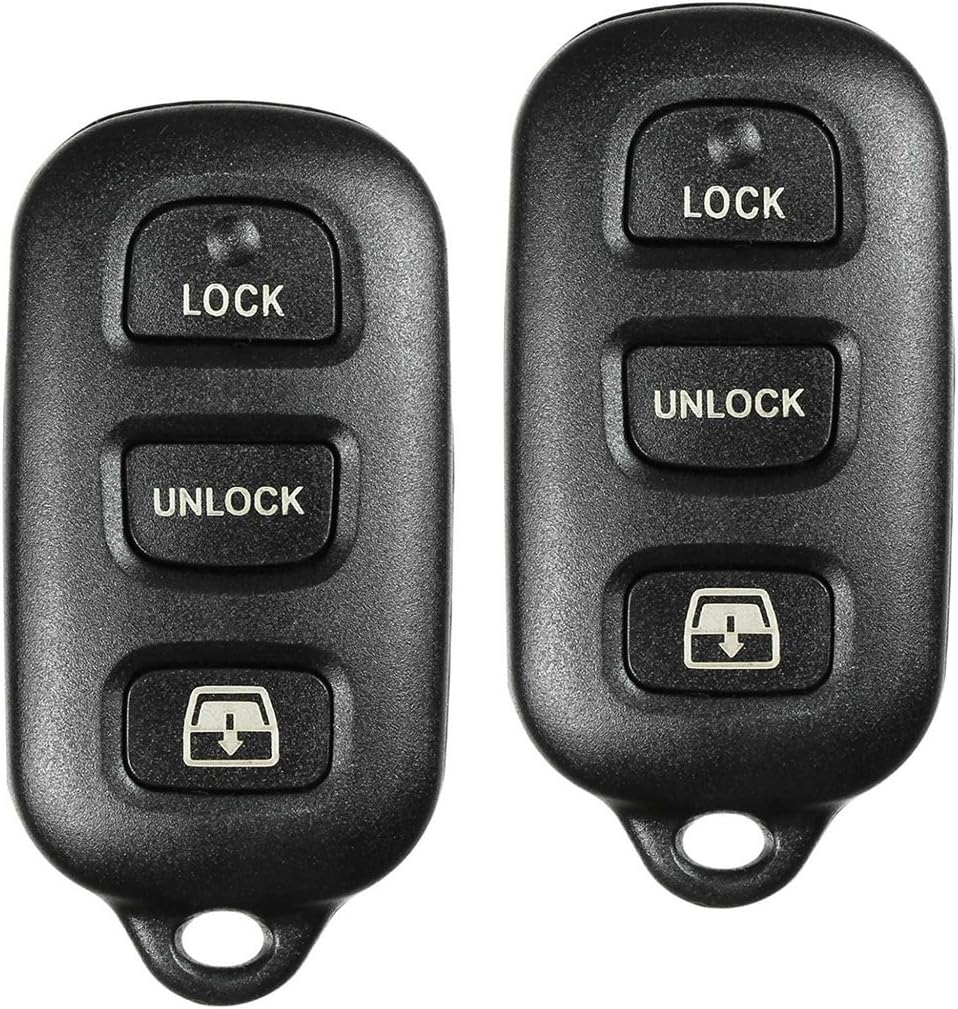 Pack of 2 Mushan Remote Key Car Keyless Entry 3 Button Key Fob Replacement fits for HYQ12BBX, HYQ12BAN fits 1999-2009 Toyota 4Runner, 2001-2008 Toyota Sequoia