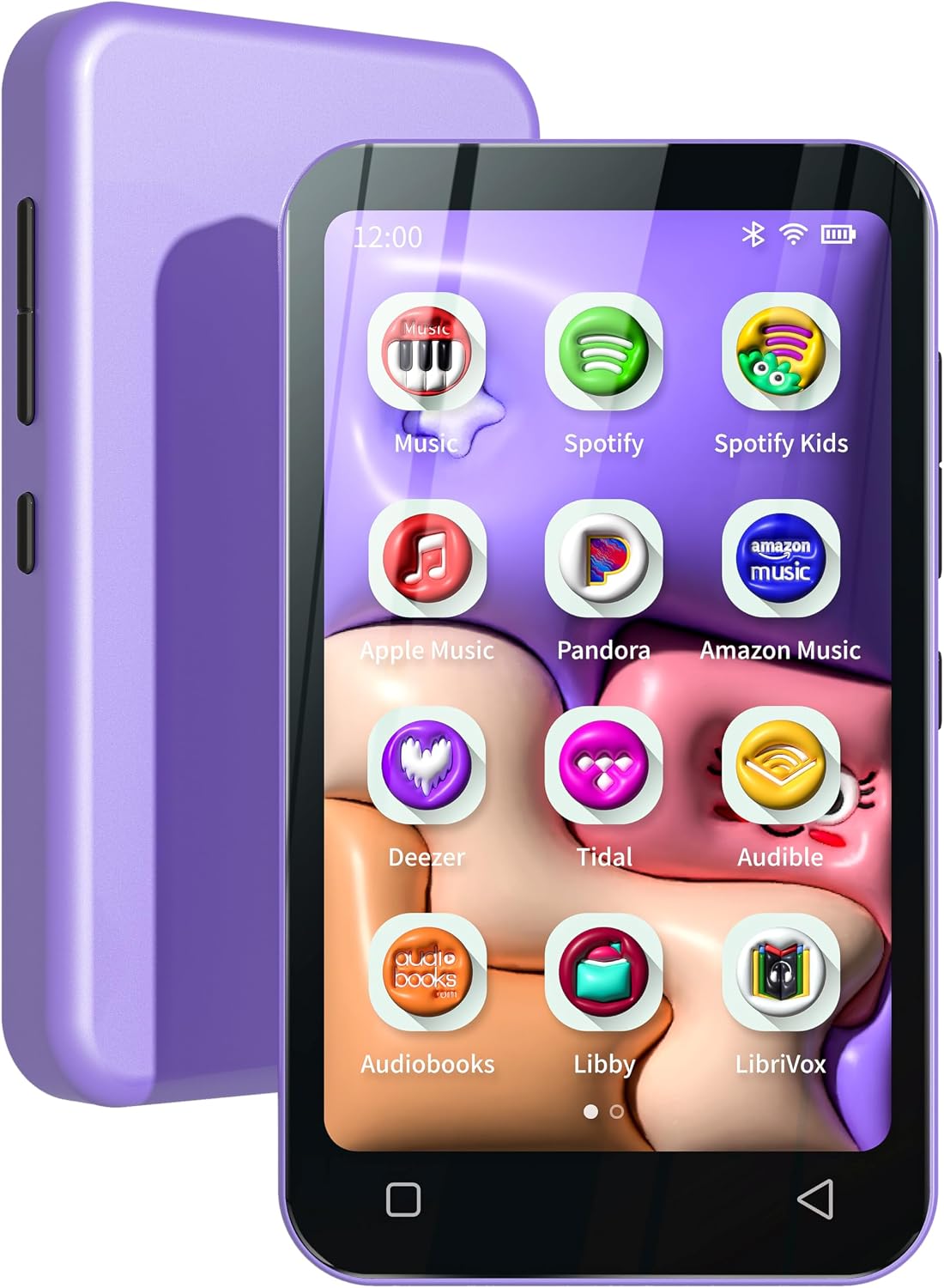 TIMMKOO 80GB Kids MP3 Player with Bluetooth, Parental Controls, Pre-Installed Spotify, Audible, 4" MP4 Player (Pink)