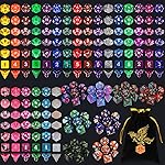 QMay 30 Sets Polyhedral Dice - 30 X 7 (210 Pieces) DND Dice with a D&D Dice Large Drawstring Bag, 30 Colors D4 D6 D8 D10 D% D12 D20, Great for Dungeons and Dragons, RPG, MTG,Role Playing Table Games