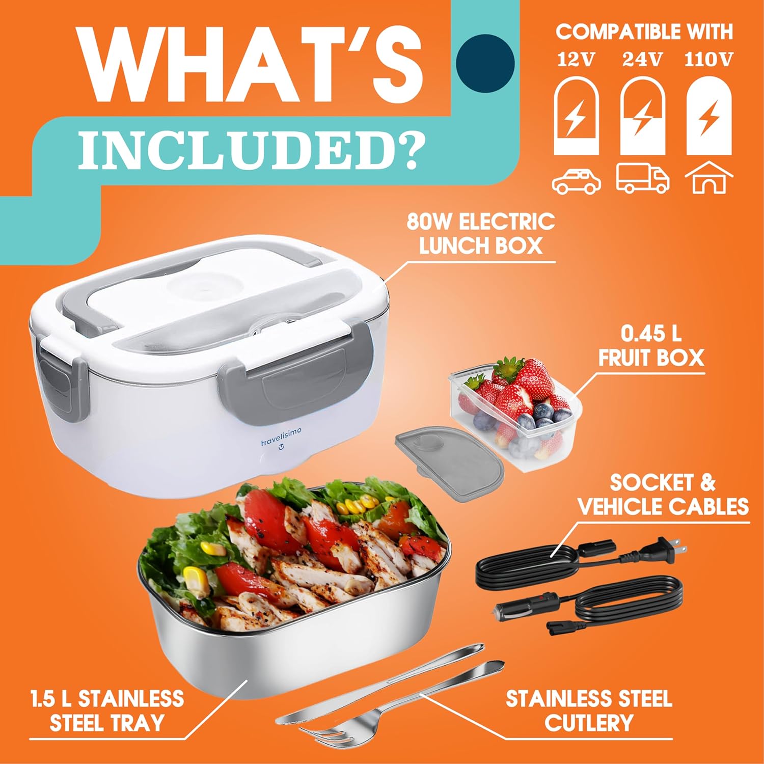Boîte à Lunch électrique 60W Lunch Box électrique 12V 24V Et 220V Pour