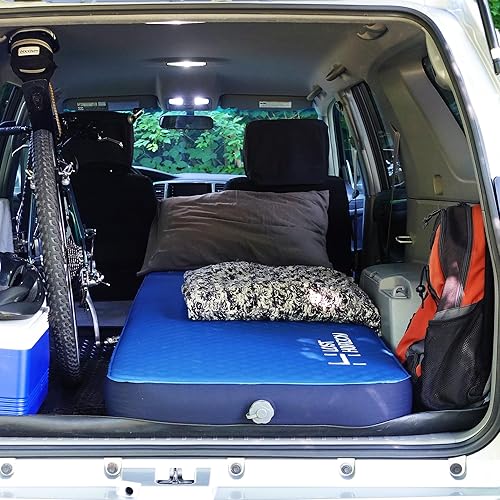 Miniatura 4 de LOSTHORIZON Colchón de campamento de aire y espuma, almohadilla de dormir autoinflable, 4.5 pulgadas de grosor, con bomba de aire, cuna