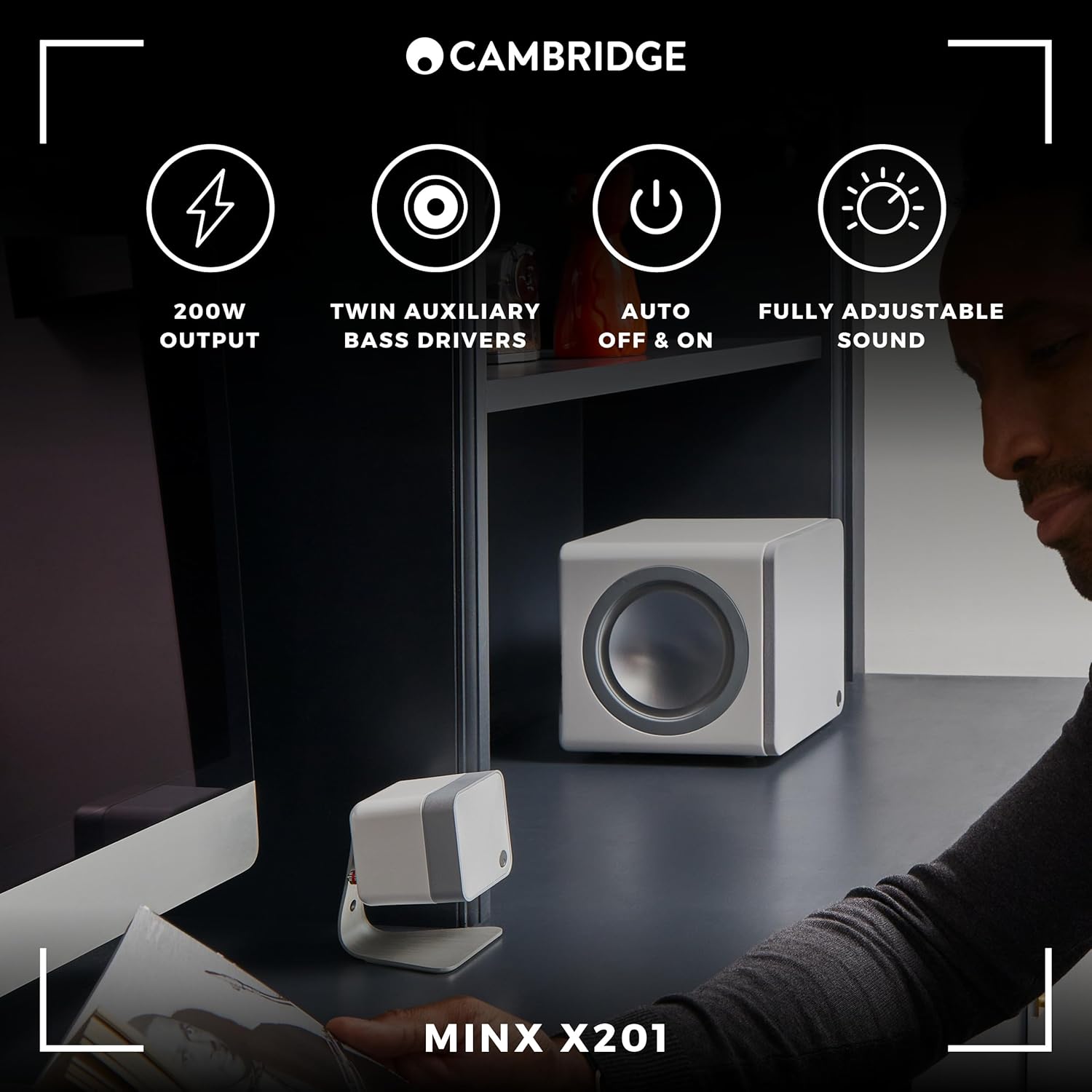 Cambridge Audio Minx X201 200W Active Subwoofer, Italy Ubuy