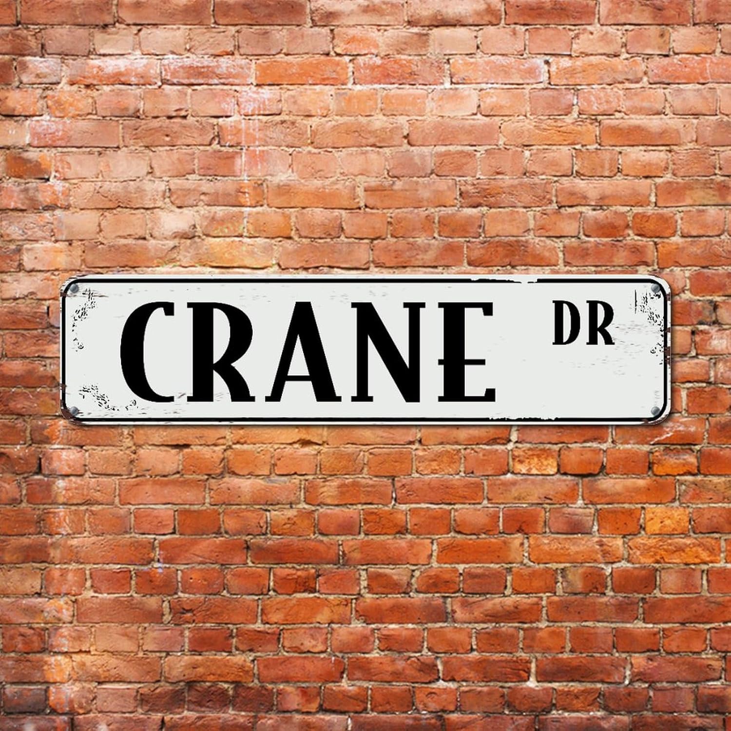 Crane Vintage Aluminum Street Metal Sign Rustic Metal Tin Signs Wall Art for Indoor Outdoor Road Countryside Garden Decor Hanging Print Poster 6x24in