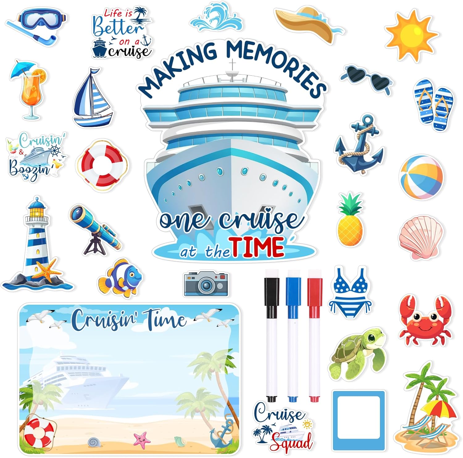 27 Imanes Decorativos Crucero Grandes Náuticos para Puerta y Refrigerador