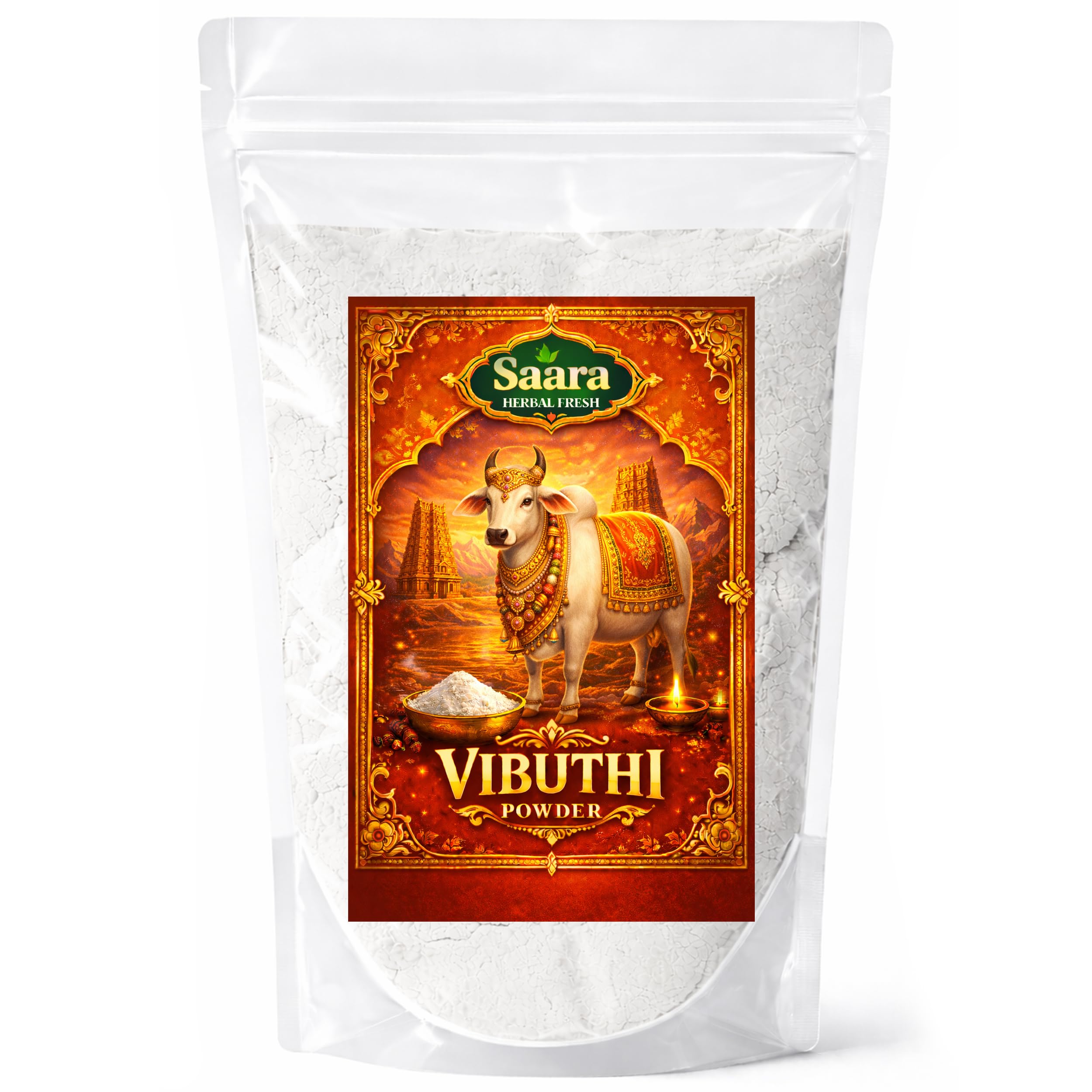 Temple Thiruneeru, 100g | Vibuthi Powder | Vibhuti Bhasma | Holy Ash for Pooja (Gomatha)