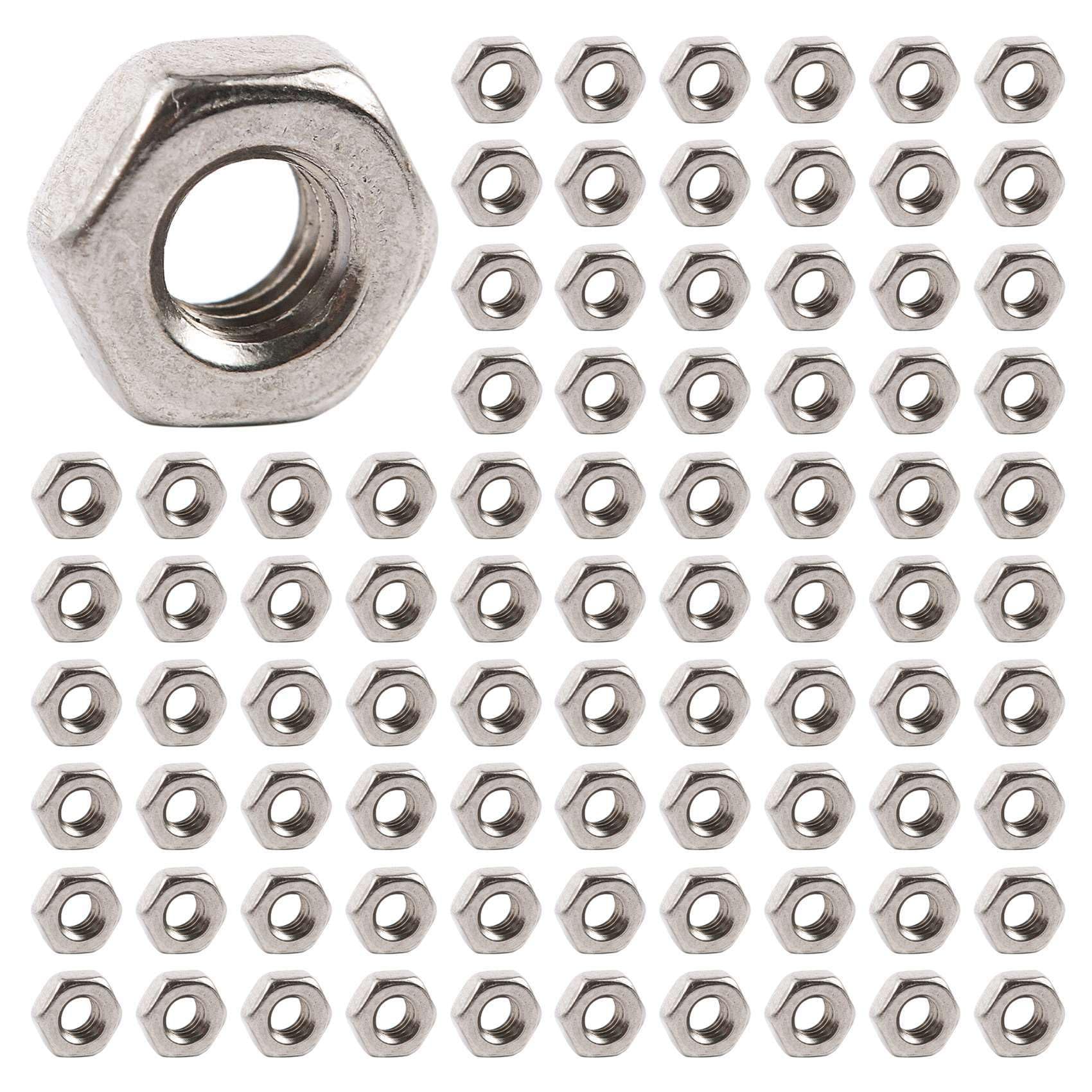 Jnchdghwa Women's Silver Tone 600Pcs M3 3Mm Thread Hex Metal Nut Fastener