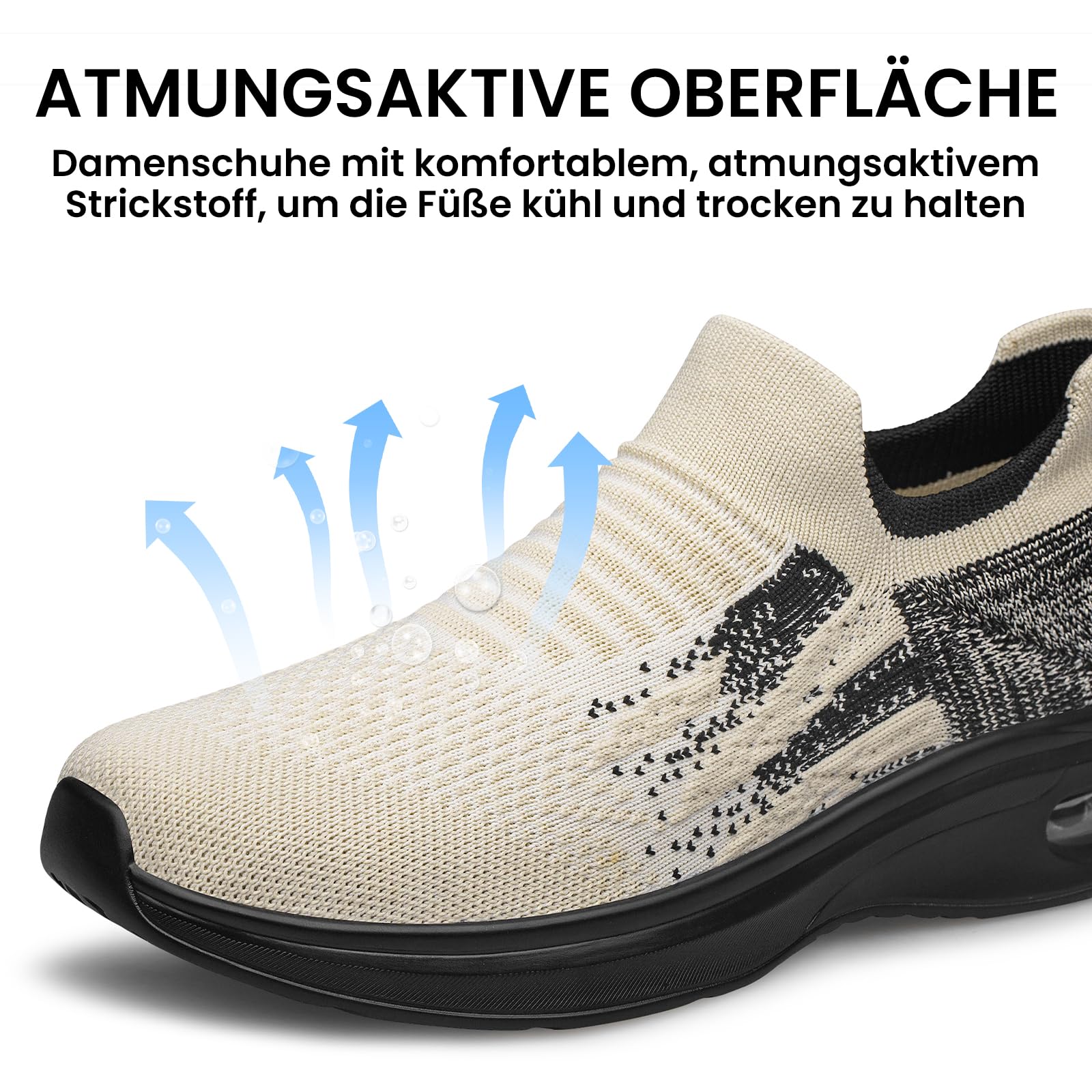 Raoendis Chaussures de Sport Course Slip on Sneakers avec Amorti pour Travail Jogging Outdoor