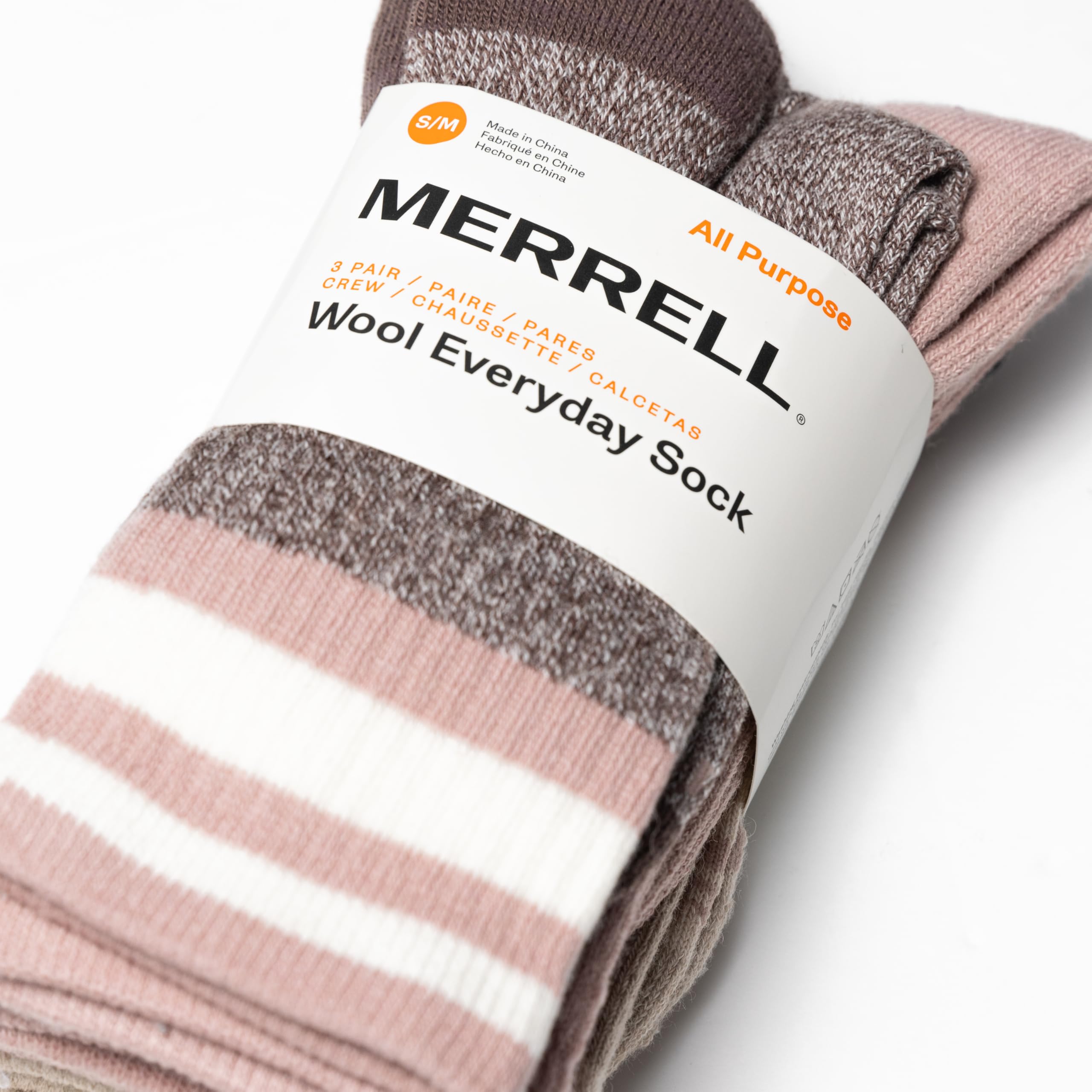 Merrell Camper Everyday wełniana załoga Uniseks Men's And Women's Wool Everyday Hiking Crew Socks - 3 & 6 Pairs - Cushioned Moisture Wicking