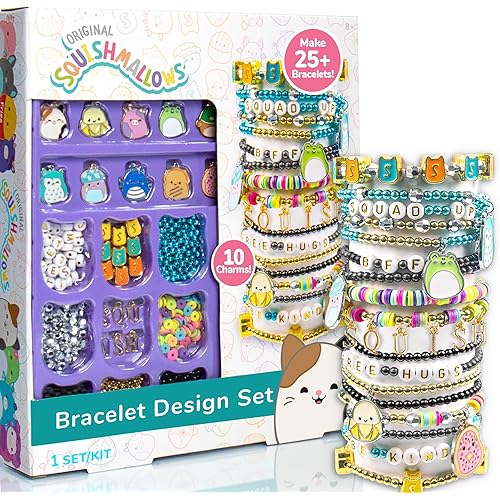 Horizon Group USA Original Squishmallows Bracelet Design Set, Cute & Friendship Bracelet Kit, Jewelry Making Kit, Charm Bracelet Making Kit, Beading & Jewelry Making, Friendship Bracelet Making Kit