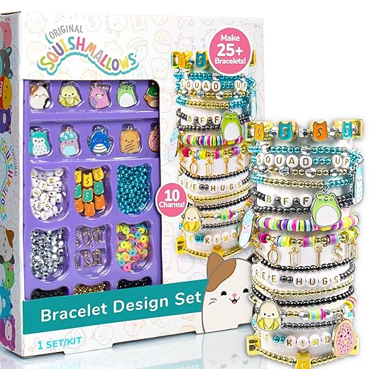 Squishmallows Original Bracelet Design Set, Cute & Friendship Bracelet Kit, Jewelry Making Kit, Charm Bracelet Making Kit, Beading & Jewelry Making, Friendship Bracelet Making Kit