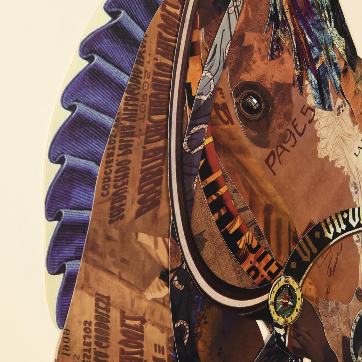 Empire Art Direct "Graceful Gallop Hand-made dimensional horse art collage, under glass, encased on a black shadow box frame, Ready to Hang, Living Room, Bedroom & Office, 25" x 25" x 1.4"