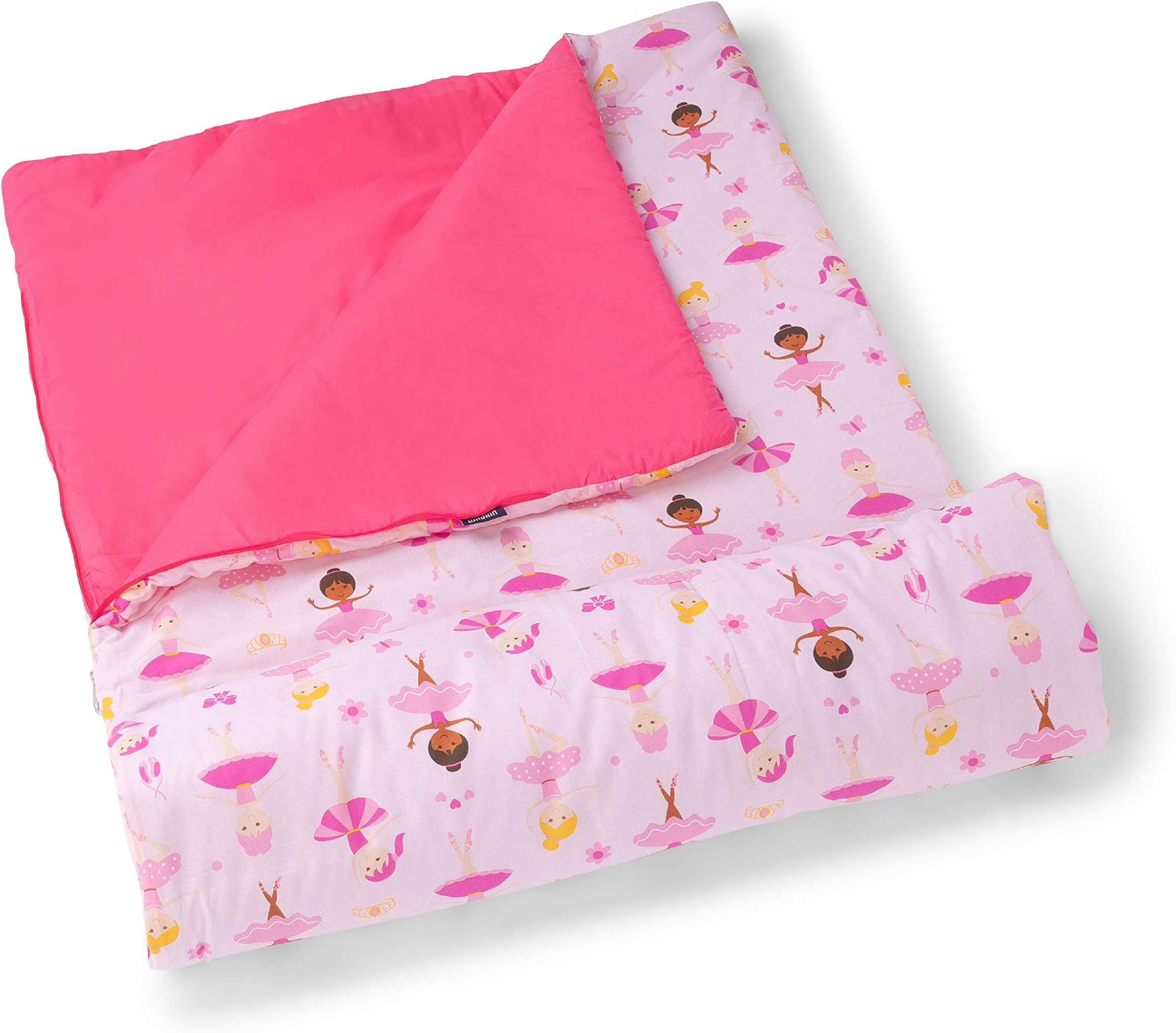 WildkinKids Sleeping Bags for Boys and Girls, Measures 57 x 30 x 1.5 Inches, Cotton Blend Materials Sleeping Bag for Kids, Ideal Size for Parties, Camping & Overnight Travel (Ballerina)