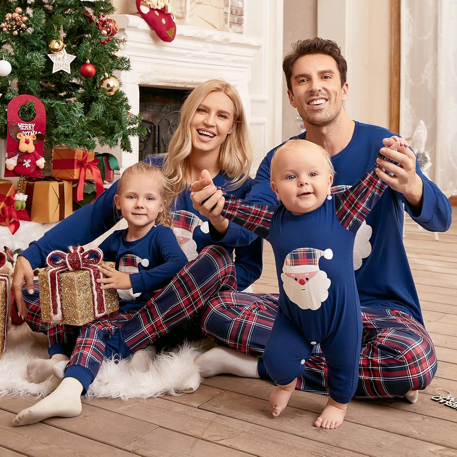 Honwenle Family Christmas Pajamas Matching Sets Soft Long Sleeve Family Christmas Pjs Sleepwear Holiday Lounge Set - Image 4