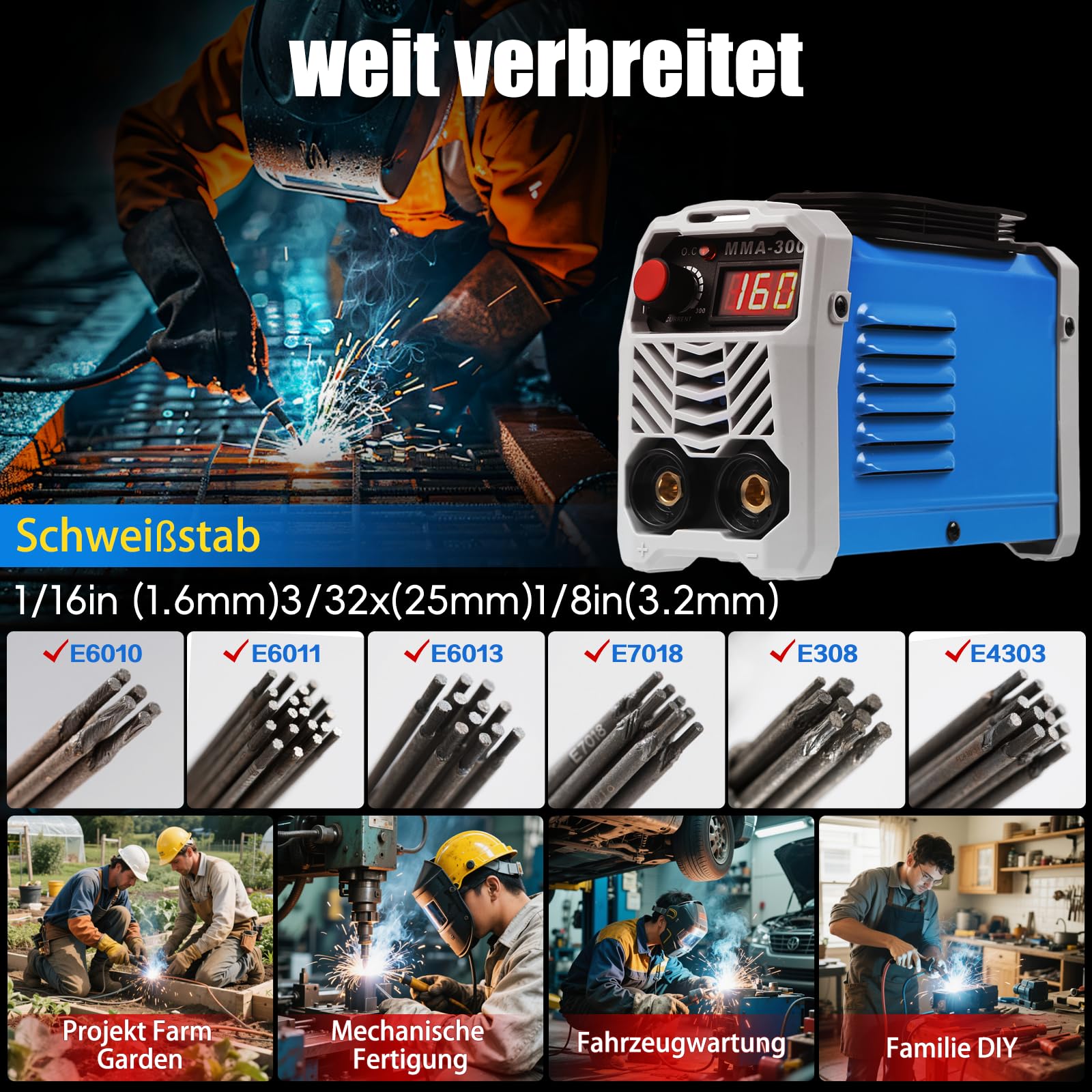 Scheppach WSE1100 Inverter Lasapparaat Set | 160A - 5906603903