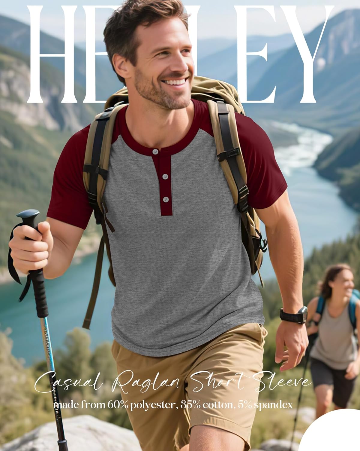 Mens Henley Shirts Raglan Short Sleeve Baseball Tees Casual Slim Fit T-Shirts Color Block Workout Top - Image 3